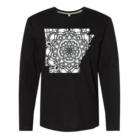 Inktastic Arkansas Silhouette Mandala Long Sleeve T-Shirt