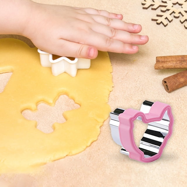 1PC Cookie Mold Easter Cookie Cutter Set 10 Different Shapes Including Egg Chick Rabbit Stainless Steel Cutter Vegetable Cutter Shape Cookie Cutter Bake Lunch Box Holiday Party Gift Pink