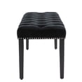 thumbnail image 4 of SESSLIFE Upholstered Tufted Bench, Middle Century Modern Rectangular Footrest for Bedroom Entryway Channel (Black), 4 of 7