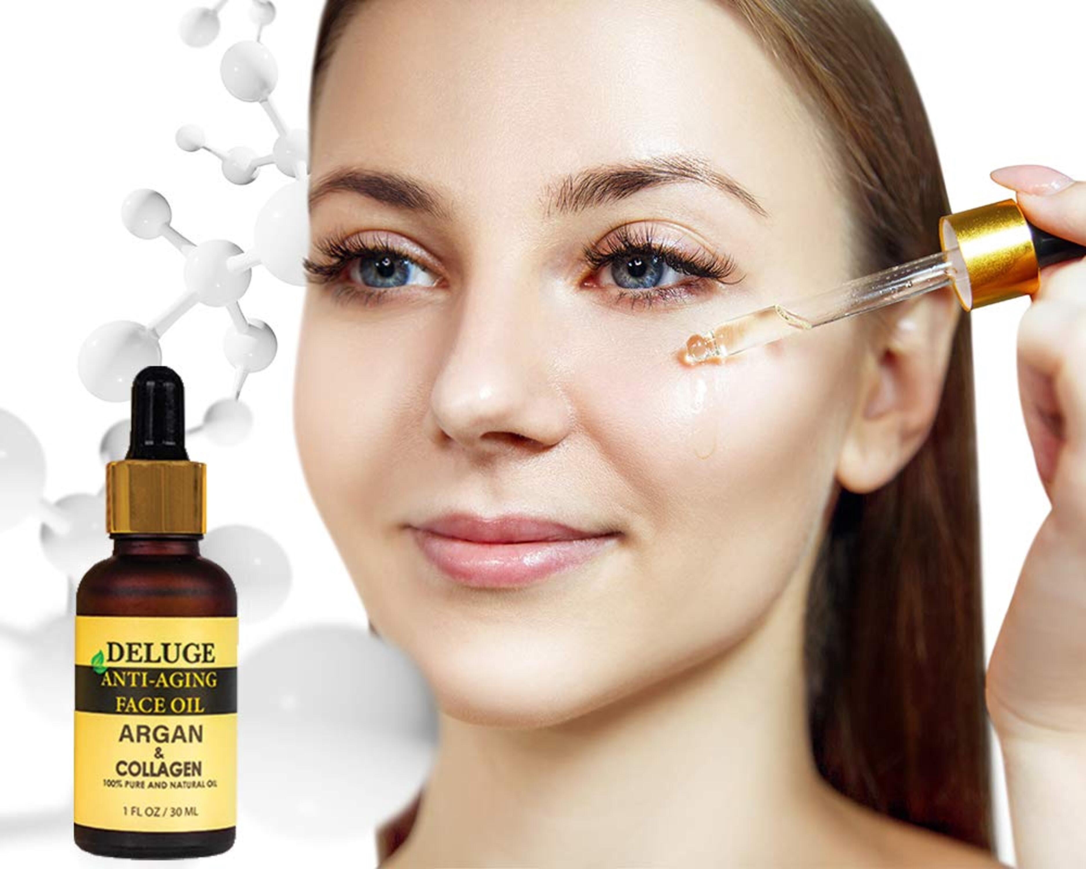 Deluge’s Collagen Face Oil with Argan Oil - 100% Natural, Anti Aging & Skin Firming Formula (1 FL oz)