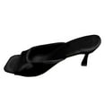 thumbnail image 5 of Dakaela Women's Low Heels Stiletto Heeled Slides Open Toe One Band Slip on Heeled Mules Dressy Sandals, 5 of 6