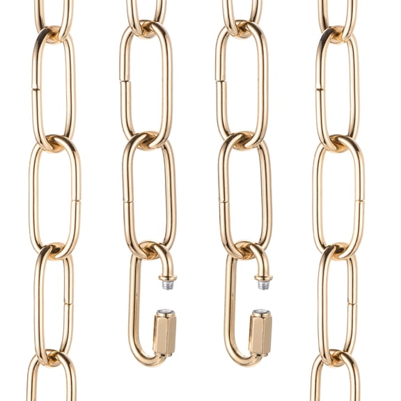 Uxcell 1ft Lighting Hanging Chain, 4mm/0.16" Looping Metal Pendant Chandelier Chain Extension with 2 Quick Link Lock for Hanging Plant Pendant Chandelier Light Fixture, Rose Gold