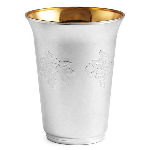 Decor Diamond Silver wine Kiddush Cup with Saucers 5.5oz., Perfect for Passover & All Jewish Celebrations: 50 Cups