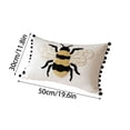 thumbnail image 3 of Pillows for Couch, Honeybee Embroidered Cushion Covers With Poms Tassels Decor Pillow Cases, 3 of 8