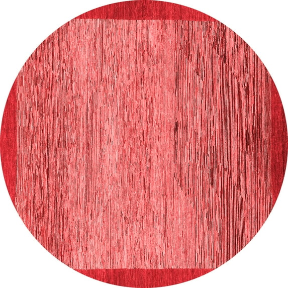 Ahgly Company Indoor Round Abstract Red Modern Area Rugs, 5' Round