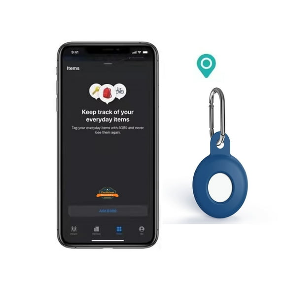 Xpm Case for Apple AirTag Case Silicone Protective Rubber TPU Washable Bumper Shockproof with Ring Keychain Anti lost Key Phone Finder Cover for Air Tag - Navy