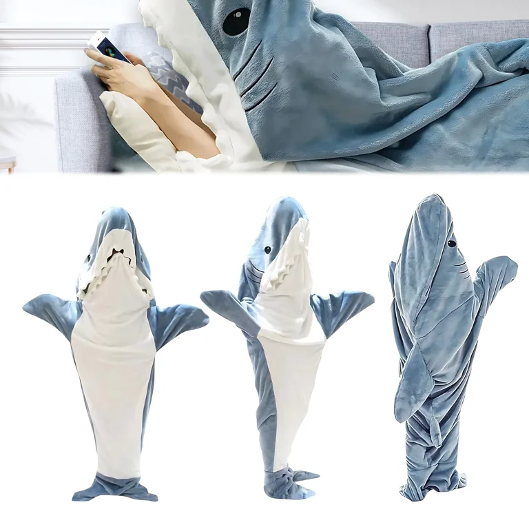 Feiquan Shark Blanket, Wearable Shark Sleeping Bag, Polyester