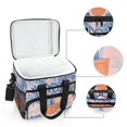 thumbnail image 6 of FORMRS Insulated Cooler Bag 24 Cans Capacity Soft Leakproof Lunch Box with Side Pockets, Pink Leaves, 6 of 7