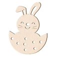 thumbnail image 3 of 70 piezas de madera en blanco Yuxing recortes de madera conejo de Pascua color madera, 3 of 5