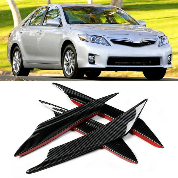 Deflector De Aletas Divisoras De Parachoques Delantero De Coche Estilo Fibra De Carbono Universal 4 Unids/set Delantero
