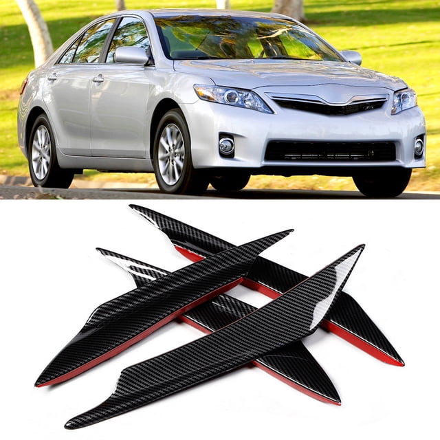 Deflector De Aletas Divisoras De Parachoques Delantero De Coche Estilo Fibra De Carbono Universal 4 Unids/set Delantero