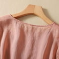 thumbnail image 4 of Ruyang Cotton Linen T Shirt for Women Trendy Summer Casual Short Sleeve Basic Textured Solid Color Round Neck T Shirts Blouse, 4 of 9