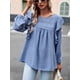 thumbnail image 4 of Blusas de mujer túnicas ropa de calle camisa de cuello redondo blusa, 4 of 7