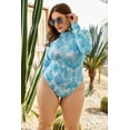 thumbnail image 4 of Women One Piece Long Sleeve Zipper Sports Swimsuit Triangle Swimsuit Surf Rash Guard, 4 of 5