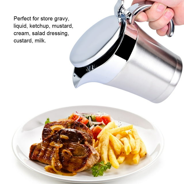 Casserole Isolée, 304 Acier Inoxydable Casserole Thermique Pot de Sauce Performance Inégalée