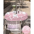 thumbnail image 5 of Fsddascl Pink Valentines Outdoor Tablecloth - 60 Inch Round Dining Table Cover, White Love Heart Waterproof Outdoor Table Cloth with Umbrella Hole & Zipper for Picnic/Patio/Party, 5 of 7
