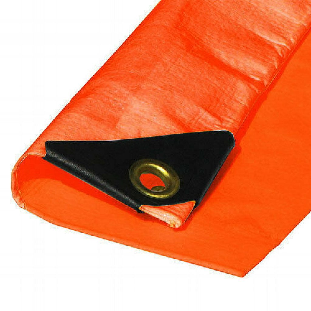 15' x 15' High Visibility Orange Tarp Waterproof Camping Cover Wood Construction 