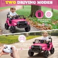 thumbnail image 4 of Zimtown 12V Kids Ride On Truck Car, Upgrade Edition, Electric Kids Toy with Remote Control, LED Lights and Realistic Horns, Hot Pink, 4 of 9