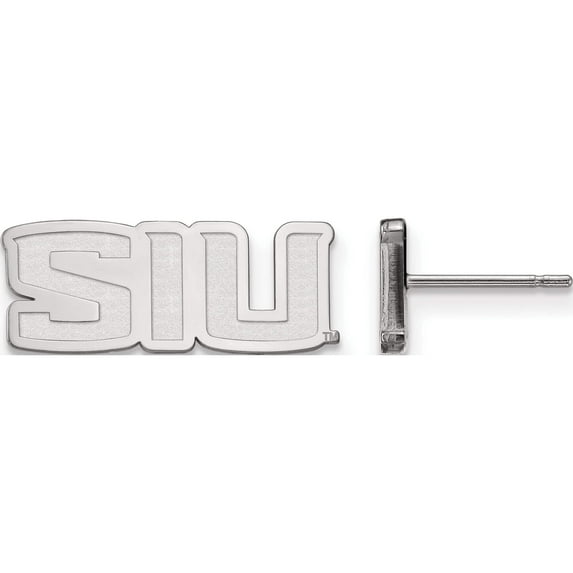Sterling Silver S. Rh-P Logoart Southern Illinois University Xs Post Earrings (10 X 25) Made In United States ss007siu