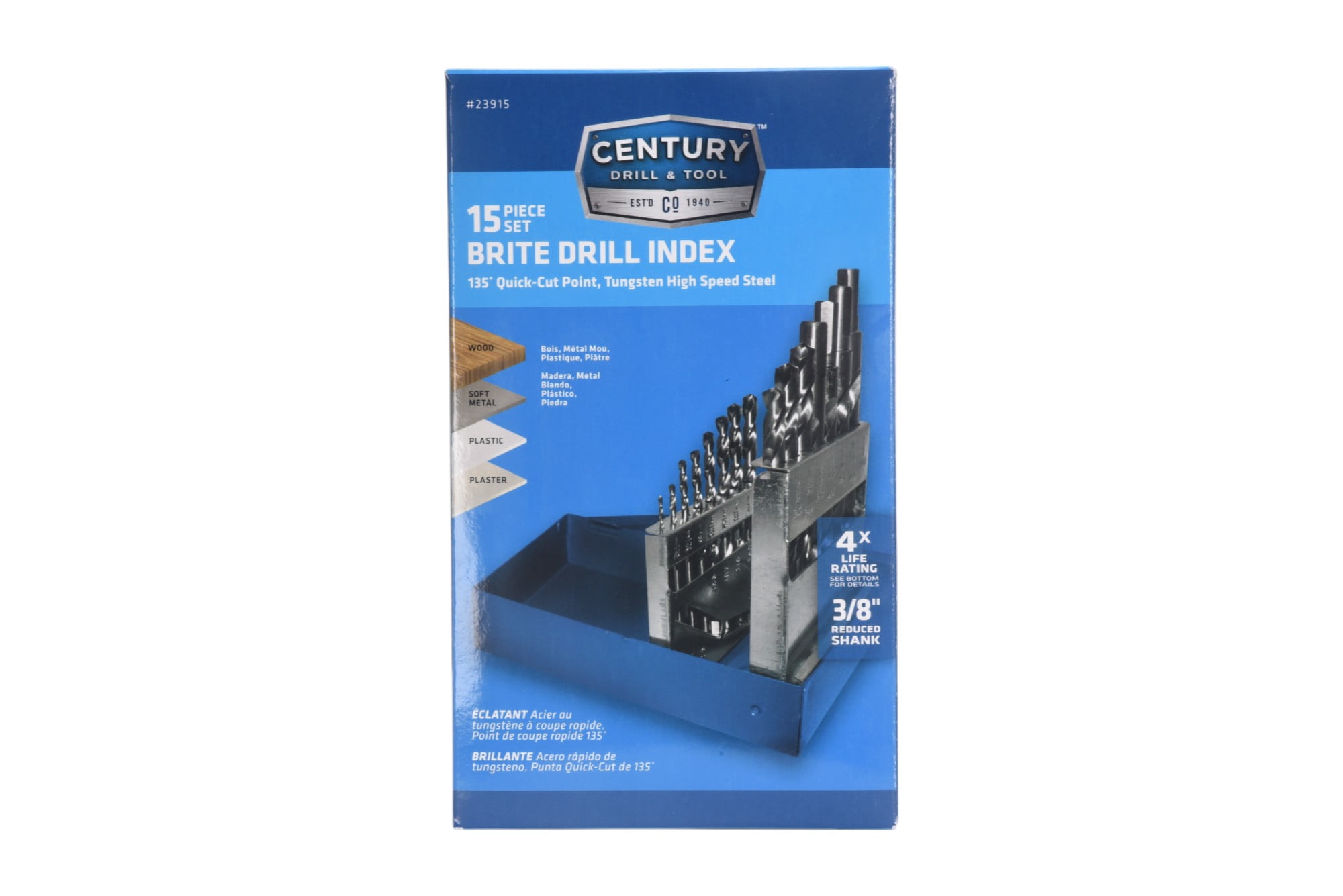 Century Drill & Tool 23915 Brite Drill Bit Set, 15-Piece