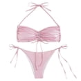 thumbnail image 1 of Traje baño para mujer con cordones sólidos trajes baño con tiras traje baño sexy, 1 of 5