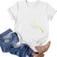 thumbnail image 5 of DeHolifer Women's T-shirts Dandelion Graphic Printed Short Sleeve Crewneck T-shrits Modal Casual Fashion Blouse Tops White XL, 5 of 5