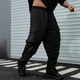 thumbnail image 1 of Pantalones largos para hombre, casuales, de moda, de color sólido, con cordón, cintura elástica y bolsillos., 1 of 8