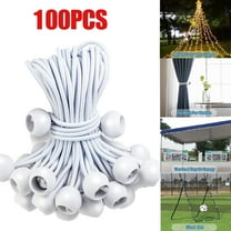 100 Pcs Bungee Balls 6", White Tarp Ball Bungee with Balls Heavy Duty Canopy Tarp Tie Down Ball for Camping,Shelter,Cargo,Tent Poles-UV Resistant