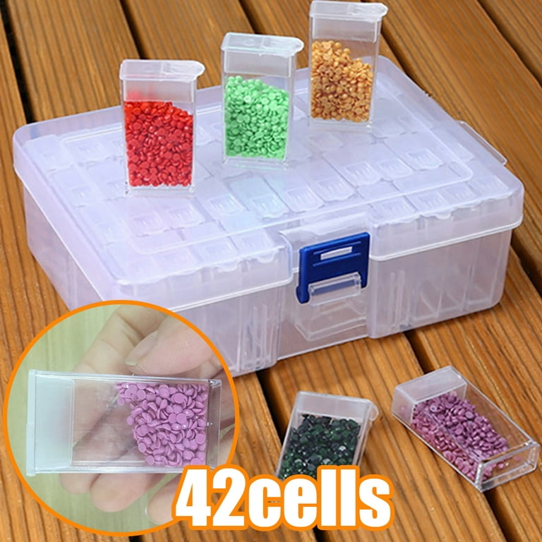 Travelwant 42-Cell Slots 5D Diamond Painting Storage Containers Bead Storage Organizer for Jewelry Making, Organizer Container Diamond Art Accessories