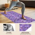 thumbnail image 4 of Purple Butterfly Pattern Hot Yoga Mat Towel Non Slip for Hot Yoga - Quick-Drying Yoga Mat Cover with 4 Corner Pockets with Travel Bag - Hot Yoga Towel Non Slip 74"x26", 4 of 6