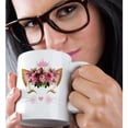 thumbnail image 2 of 3drose, Cute Pink Floral Image of Gold Crowned Cat Face, 11oz Mug, 2 of 6