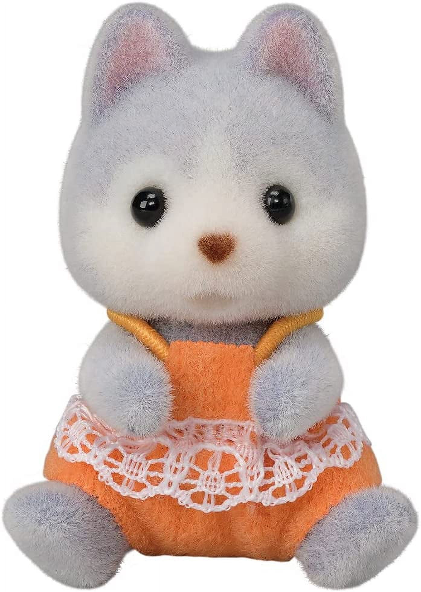 Calico Critters Husky Twins, Set of 2 Collectible Doll Figures with Vehicle Accessory