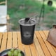 thumbnail image 1 of TazaVasos para beber de 350 ml con tapa y pajita, taza de café de acero inoxidable, taza de viaje, 1 of 8
