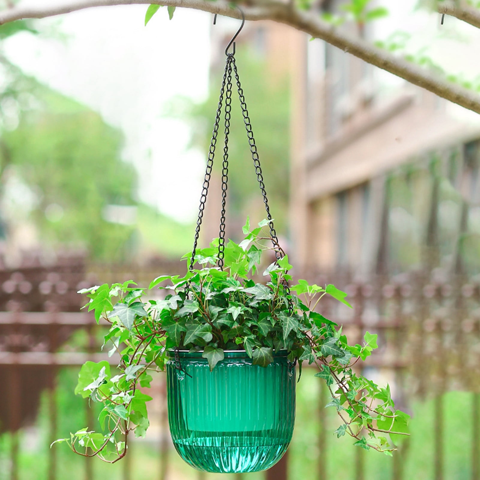 Automatic Watering Hanging Planters with Chain Indoor Outdoor, Hanging Basket Flower Plant Pot