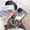 thumbnail image 1 of Funda de teléfono con Gato y flores para iPhone, carcasa trasera dura y suave a la moda para modelos 14 Pro Max, 11, 12 Pro, 13Pro Max, XS Max, XR, X, 8, 7Plus, SE Fivean unisex, 1 of 2