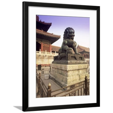 Chinese Lion Statue For Sale Lion Statue, Forbidden City, Beijing, China, Asia Framed Print Wall Art By Gavin Hellier ()