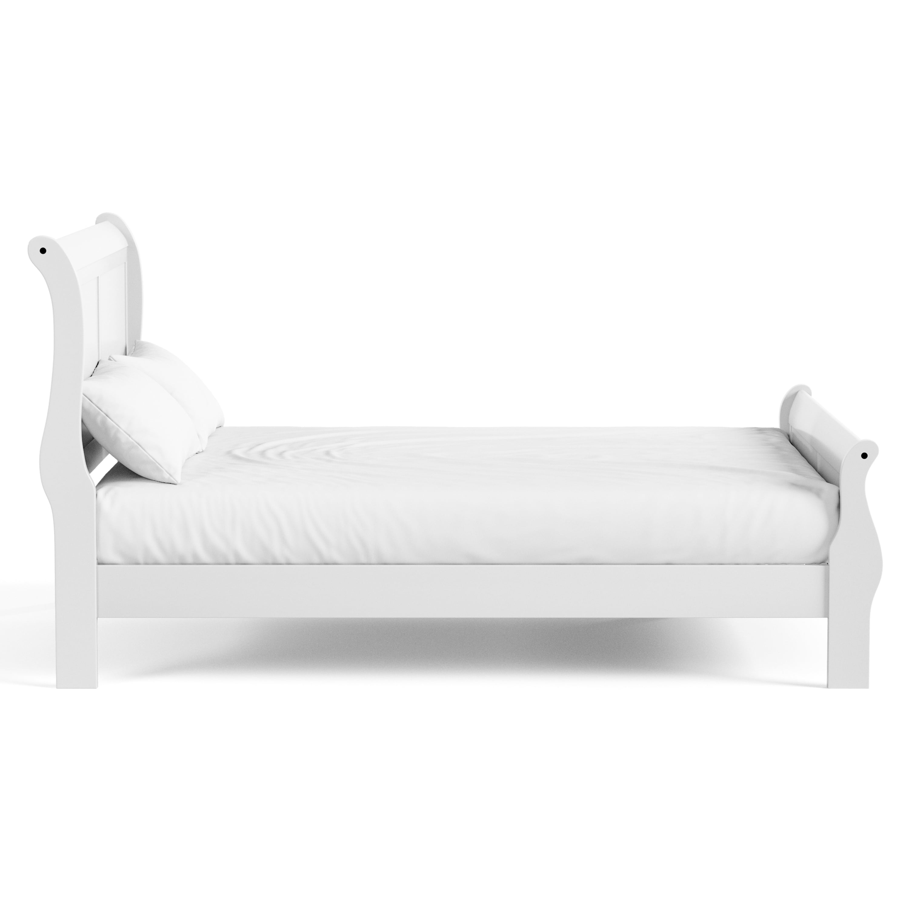 Furniture of America Rycia Full Sleigh Wood Panel Bed, White