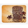thumbnail image 1 of Tribal Bath Mat, Totem Traditional Tiki on Polka Dots Backdrop with Palm Trees, Plush Bathroom Decor Mat with Non Slip Backing, 29.5" X 17.5", Burgundy and Sand Brown, by Ambesonne, 1 of 2