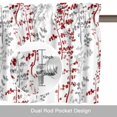 thumbnail image 6 of Farmhouse Grey Red Leaves Valances for Windows,Kitchen Valance Rod Pocket Short Curtain, Spring Summer Botantical Valance Curtain Window Valances for Bedroom Bathroom Living Room 54x18in, 6 of 9