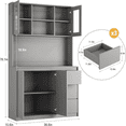 thumbnail image 2 of 70.1''H Tall Kitchen Pantry With Led Lights And Power Outlets,Kitchen Storage Cabinet With Microwave Stand For Dining Room Living Room, 2 of 7