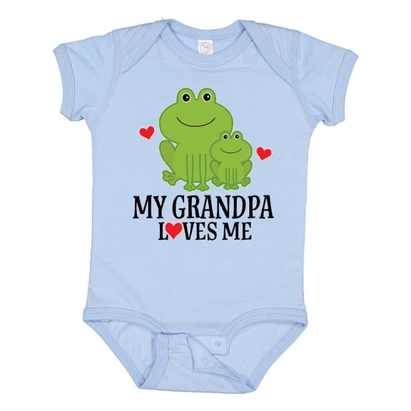 Inktastic Grandpa Loves Me Frog Boys or Girls Baby Bodysuit