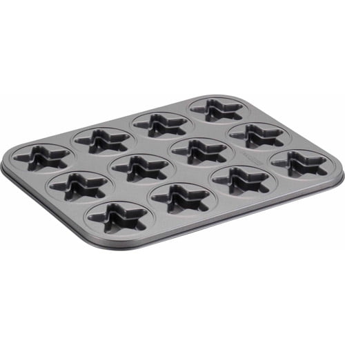 Cake Boss Novelty Bakeware 12-Cup Star Molded Cookie Pan, Gray ...