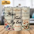 thumbnail image 2 of Personalized Music Notes Skinny Tumbler Gifts - Music Notes With Design Vintage Theme Tumbler - Floral Music Notes Gifts For Musician - Custom Name 20oz Insulated Stainless Steel Tumbler, 2 of 7
