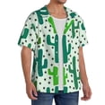 thumbnail image 2 of Goofa Cactus 1 Printed Men's Casual Short-sleeved Shirt,Lightweight Breathable Button-down,Summer Casual men's top,Versatile Fashion shirt-X-Large, 2 of 7