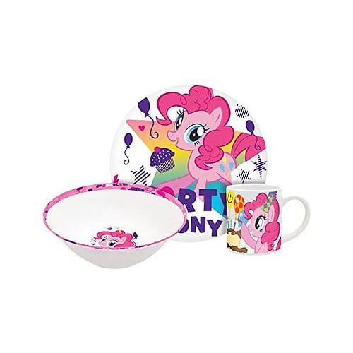 My Little Pony Kids Character 5 Piece Feeding Set Cup Bowl Plate Cutlery 
