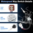 thumbnail image 4 of Ignition Switch with Keys Set Replacement for HiSUN 400 500 700 800 UTV, for Excalibur 500‑4 700-4 UTV Ignition Switch Replace 372001150/372000550000/372001150000, 4 of 7
