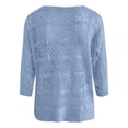 thumbnail image 5 of Aihuaihua Women's Crochet Cover Up Tops Summer 3/4 Sleeve Hollow Out Off Shoulder Sweater Shirts Beach Swimsuit Coverup Dark Blue XXXL, 5 of 5