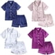 thumbnail image 3 of Pijamas de satén de seda para niños, ropa sólida para niño y niña, traje de salón, ropa de dormir bonita para adolescentes, pijamas de Navidad para familia, 2023, 3 of 4