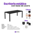 thumbnail image 3 of Escritorio Viena 180x60cm – Negro con Patas Gris Oxford, 3 of 4