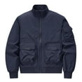 thumbnail image 1 of LOVZFMLL Jackets for Men's Solid Color Pocket Loose Motorcycle Outdoor Flight Suit Plus Size Workwear Jacket, 1 of 8
